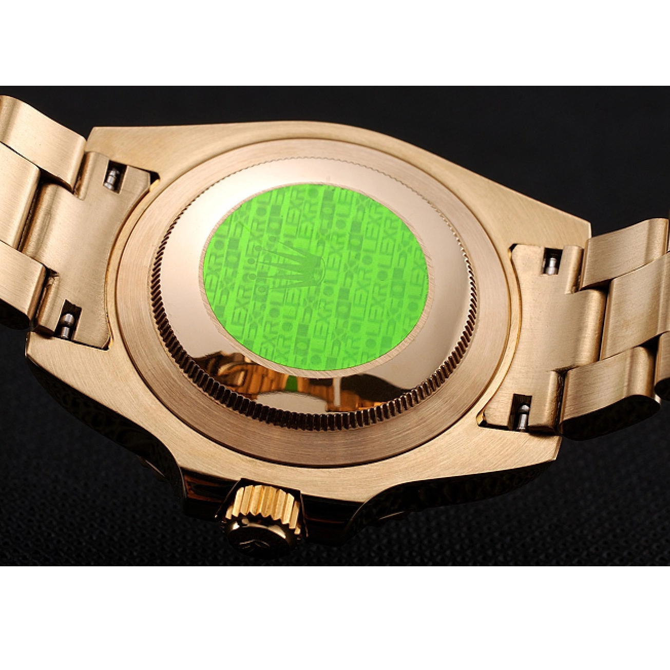 Aaa fake watches Gold Black Rolex Bracelet Yellow Submariner Black Swiss And Bezel Case Dial 0607
